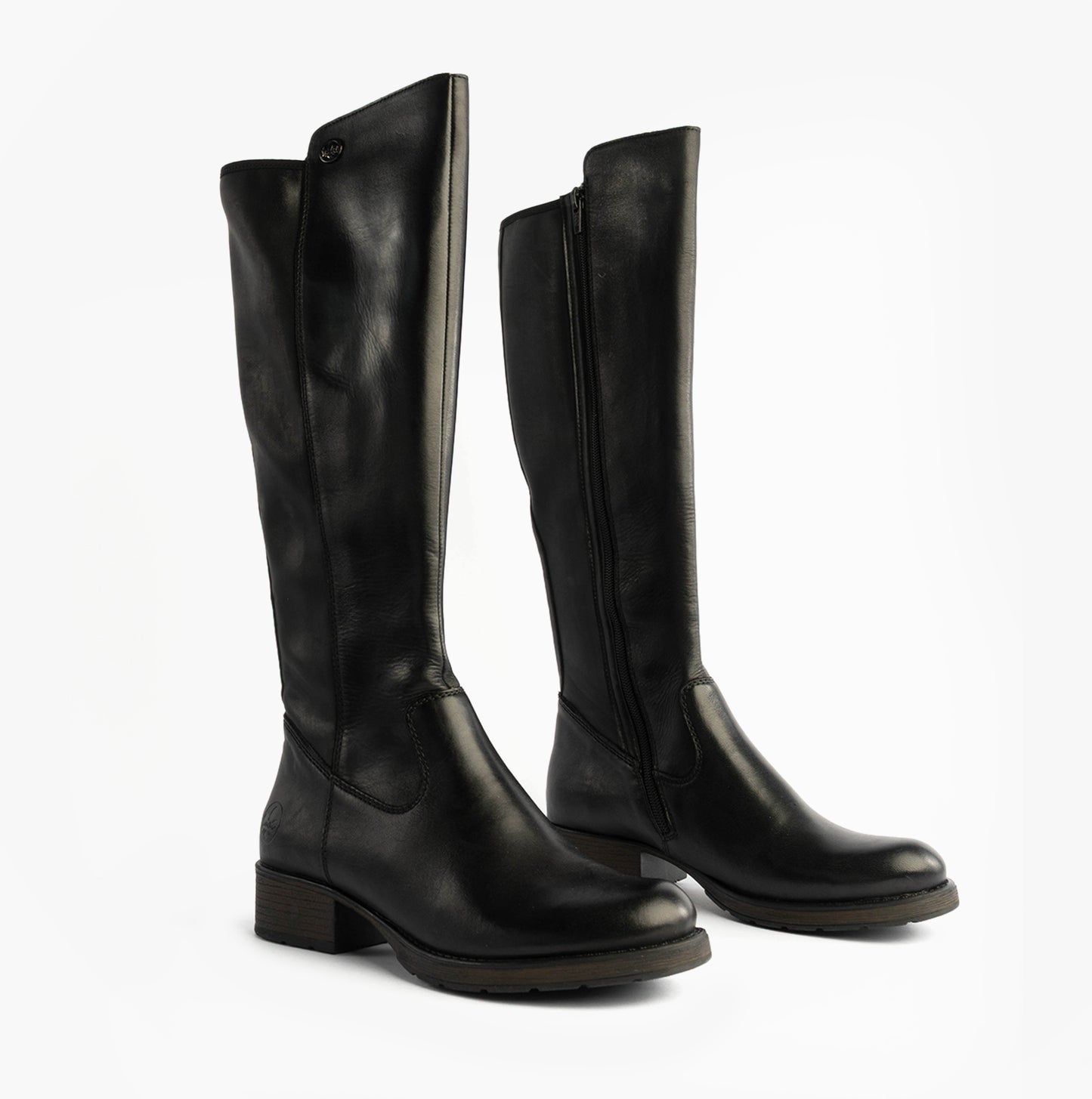 Z9591-01 Womens Leather Knee-High Boots Black