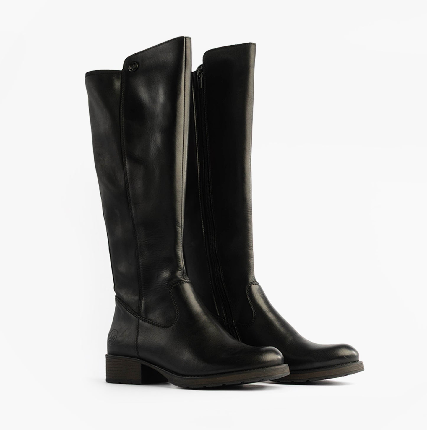 Z9591-01 Womens Leather Knee-High Boots Black