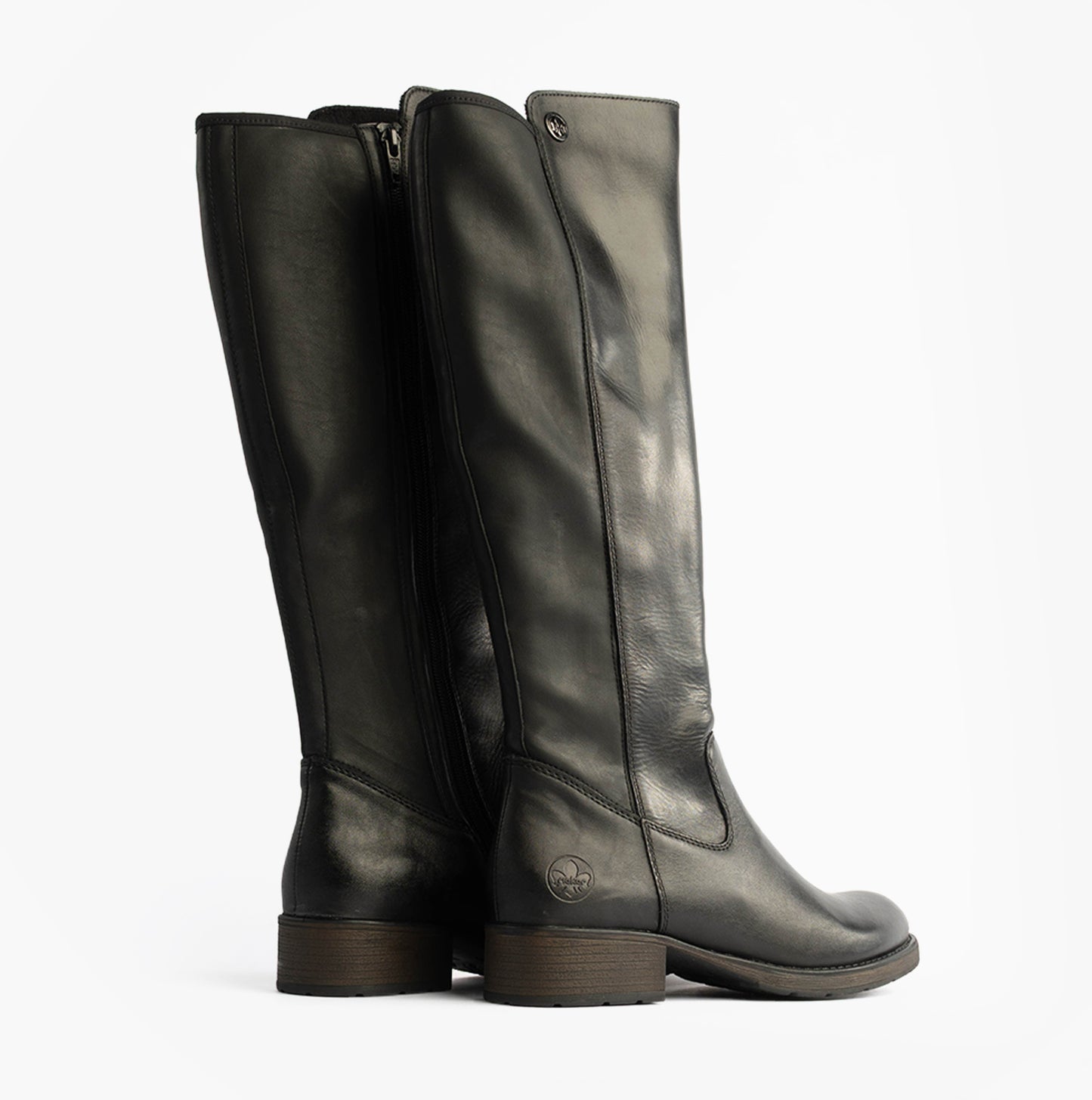 Z9591-01 Womens Leather Knee-High Boots Black