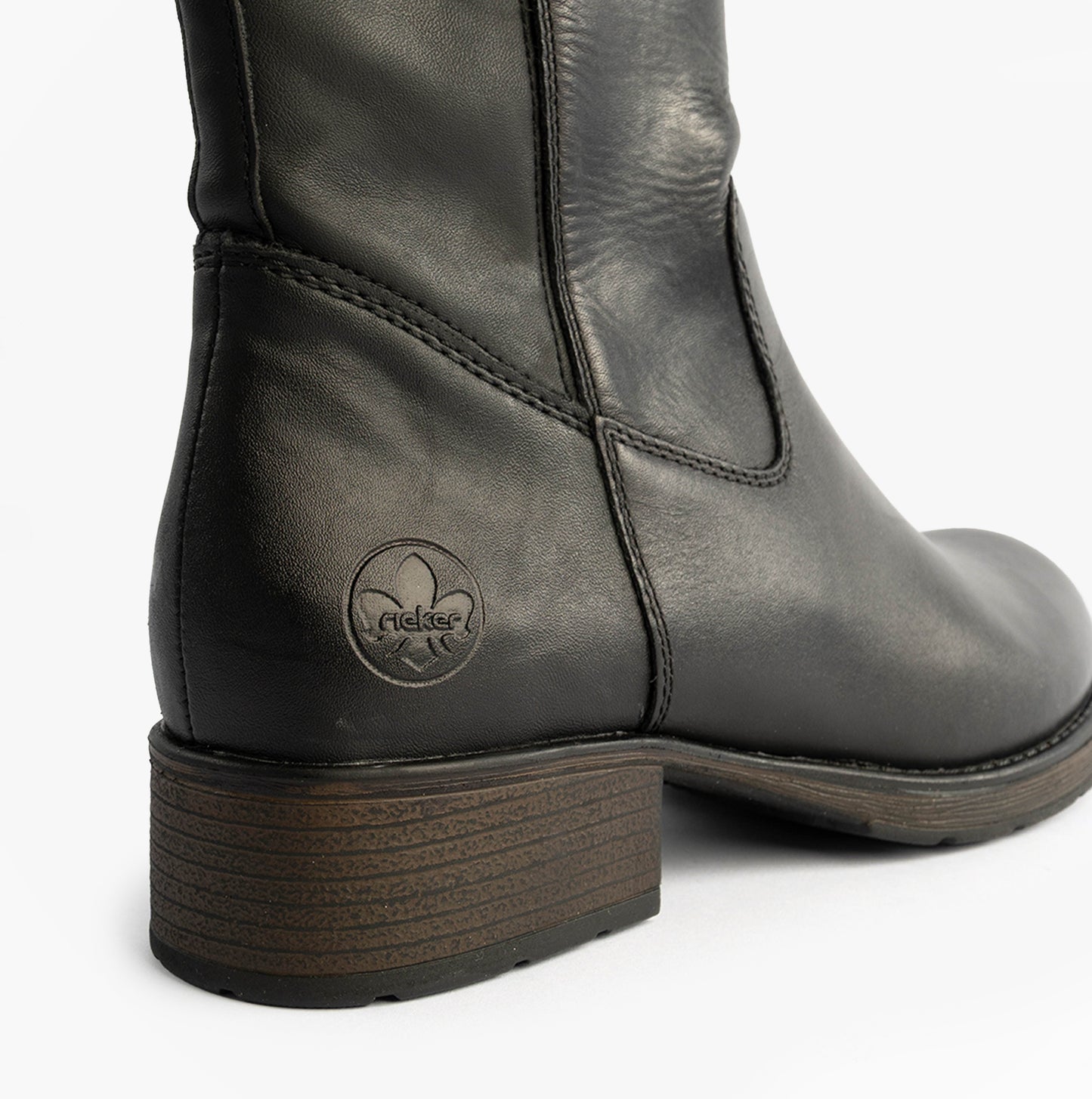 Z9591-01 Womens Leather Knee-High Boots Black