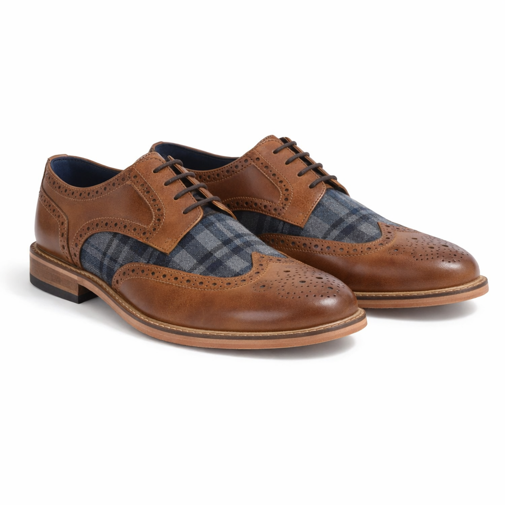Roamers M034 Mens Brogue Shoes Tan