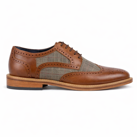 Roamers M072 Mens Brogue Shoes Tan