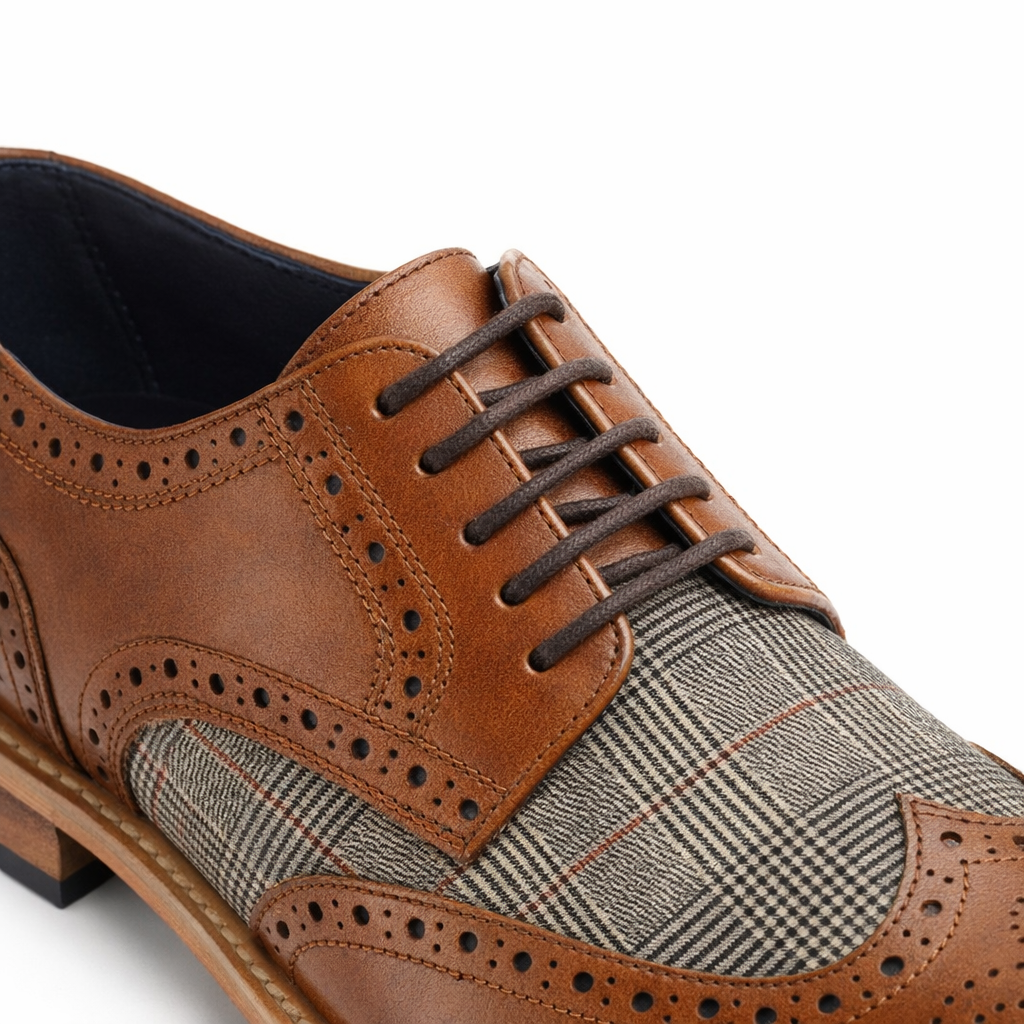 Roamers M072 Mens Brogue Shoes Tan