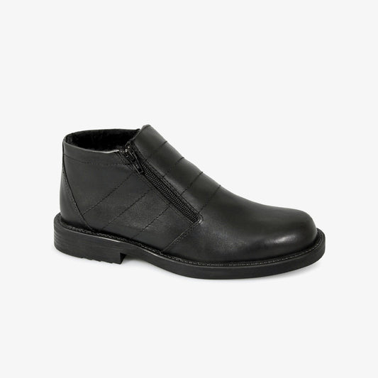 Roamers SHARK Mens Fur Lined Twin Zip Boots Black
