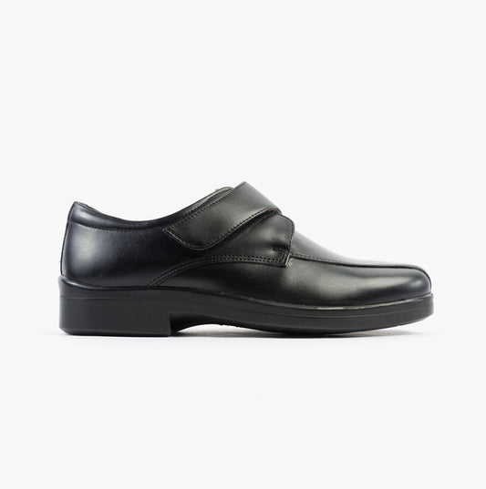 Roamers TEDDY Mens Touch Fasten Apron Shoes Black