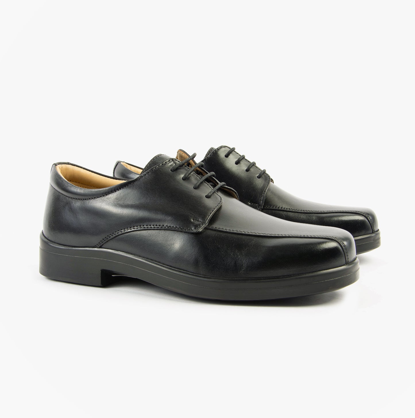Roamers MILTON Mens Leather Tramline Gibson Shoes Black
