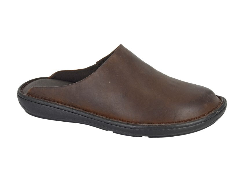 Roamers M487B Mens Stitchdown Clogs Brown
