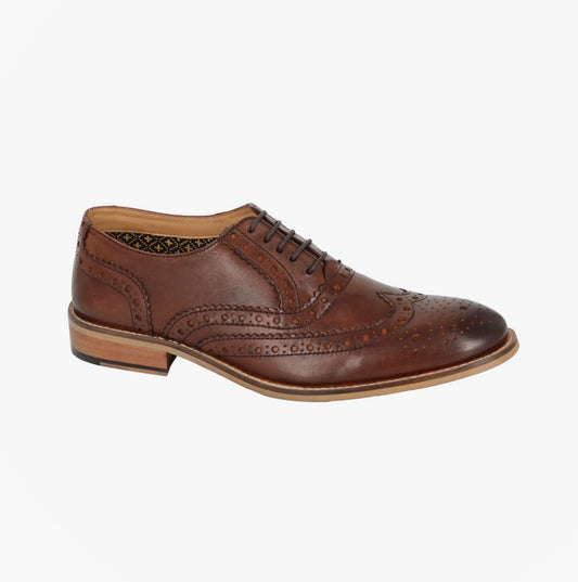 M9579DB Mens 5 Eyelet Brogue Oxford Conker Brown