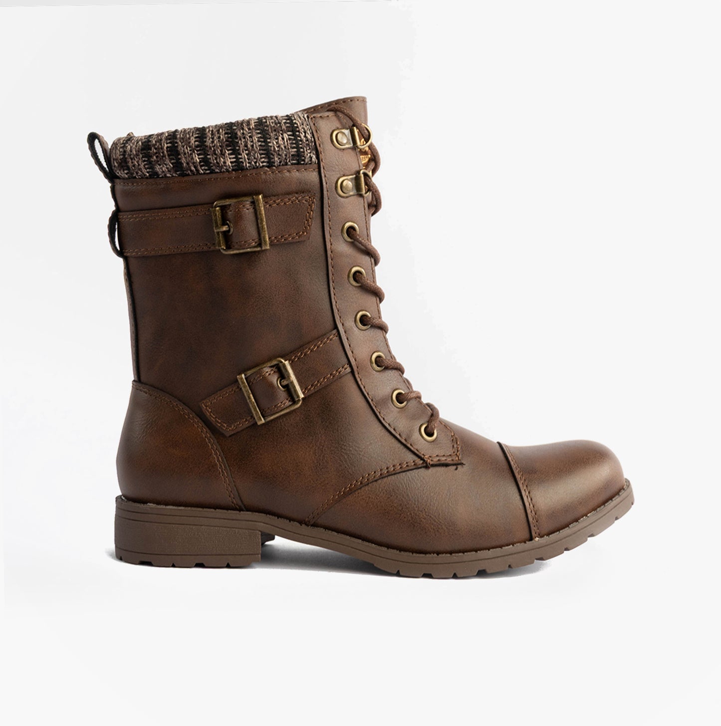 BILLIE Womens Biker Boots Brown