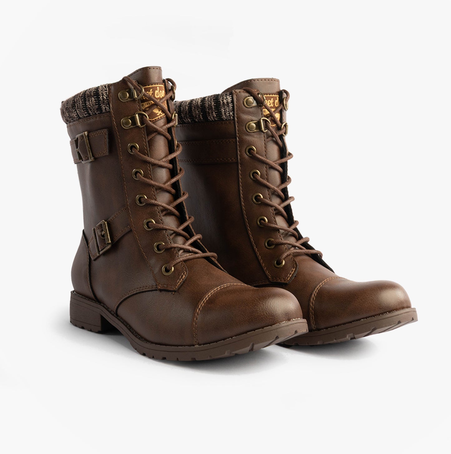 BILLIE Womens Biker Boots Brown