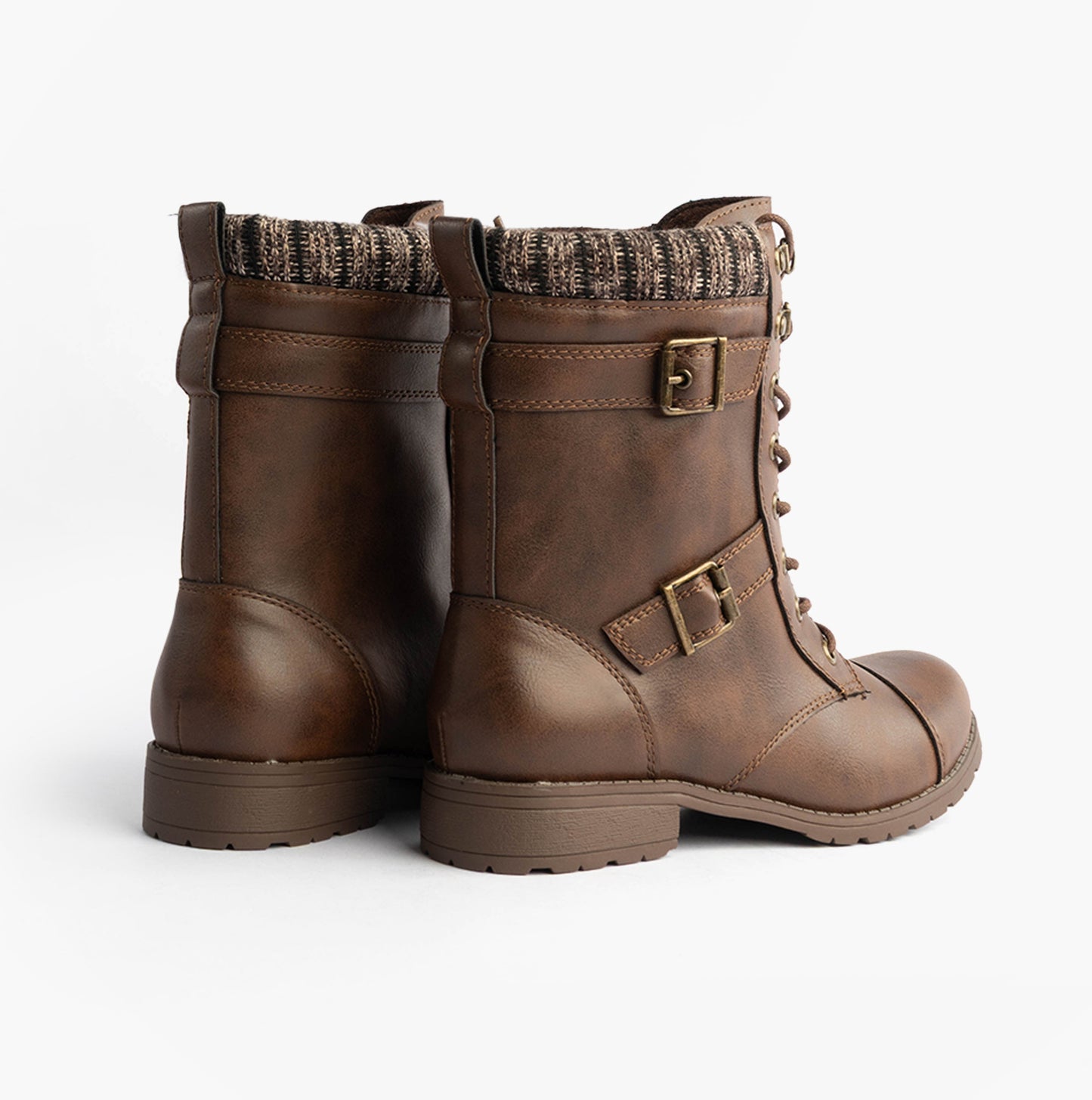 BILLIE Womens Biker Boots Brown