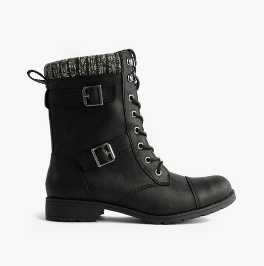 BILLIE Womens Biker Boots Black