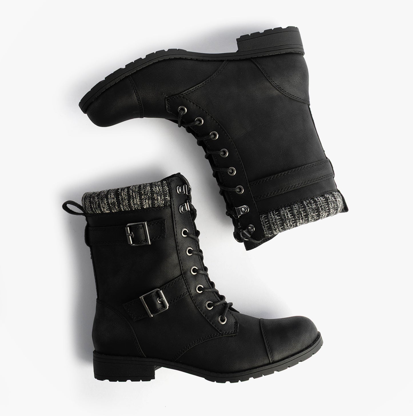 BILLIE Womens Biker Boots Black