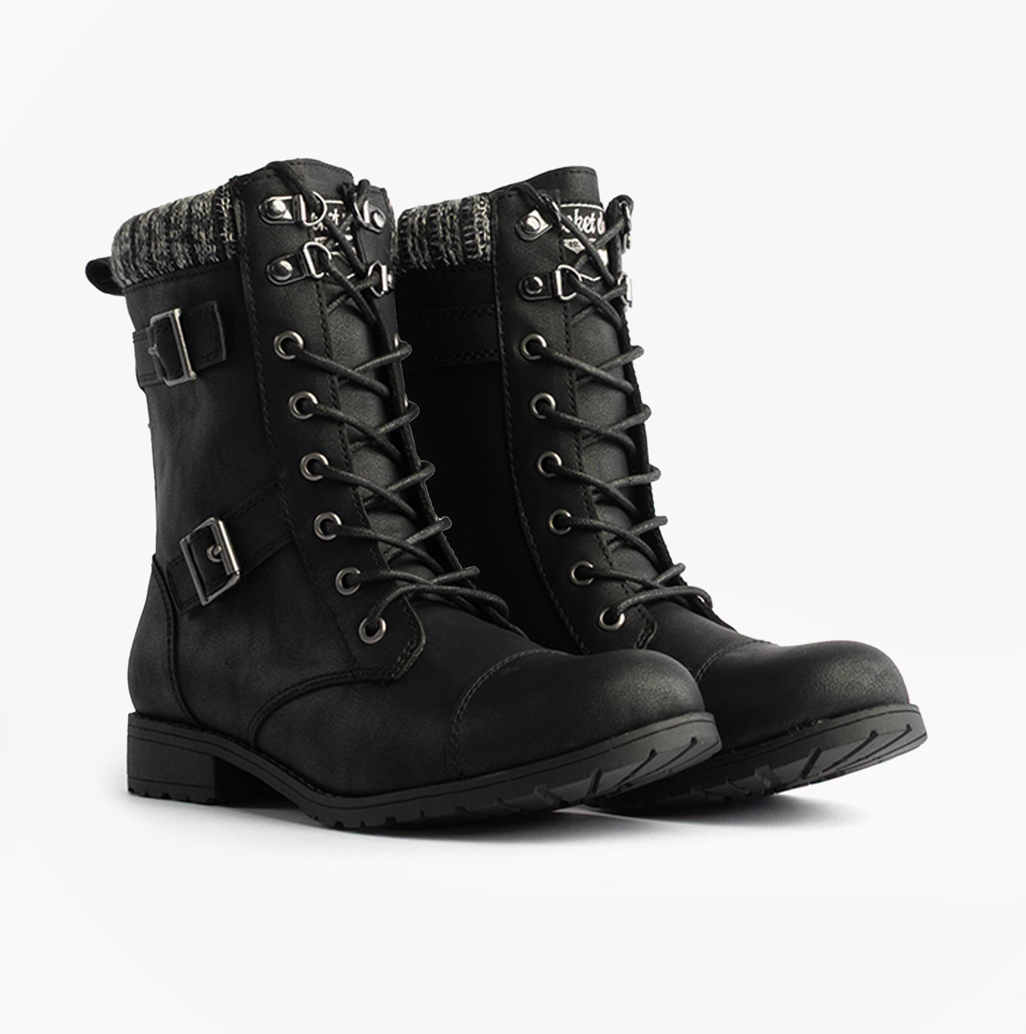 BILLIE Womens Biker Boots Black
