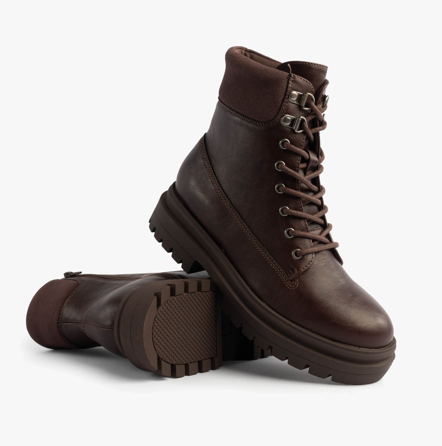 DANIE Womens Lace Up Boots Dark Brown