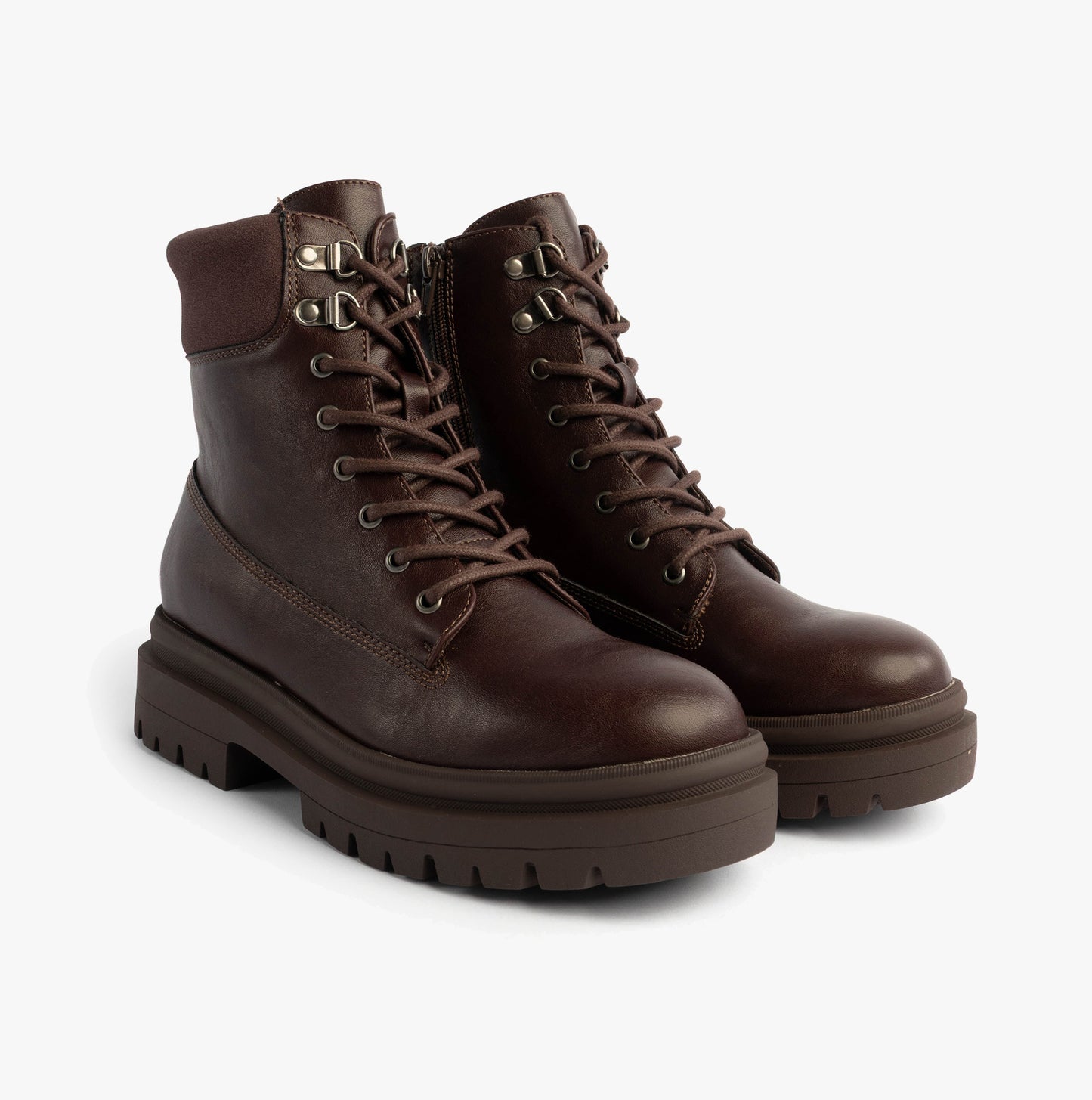 DANIE Womens Lace Up Boots Dark Brown
