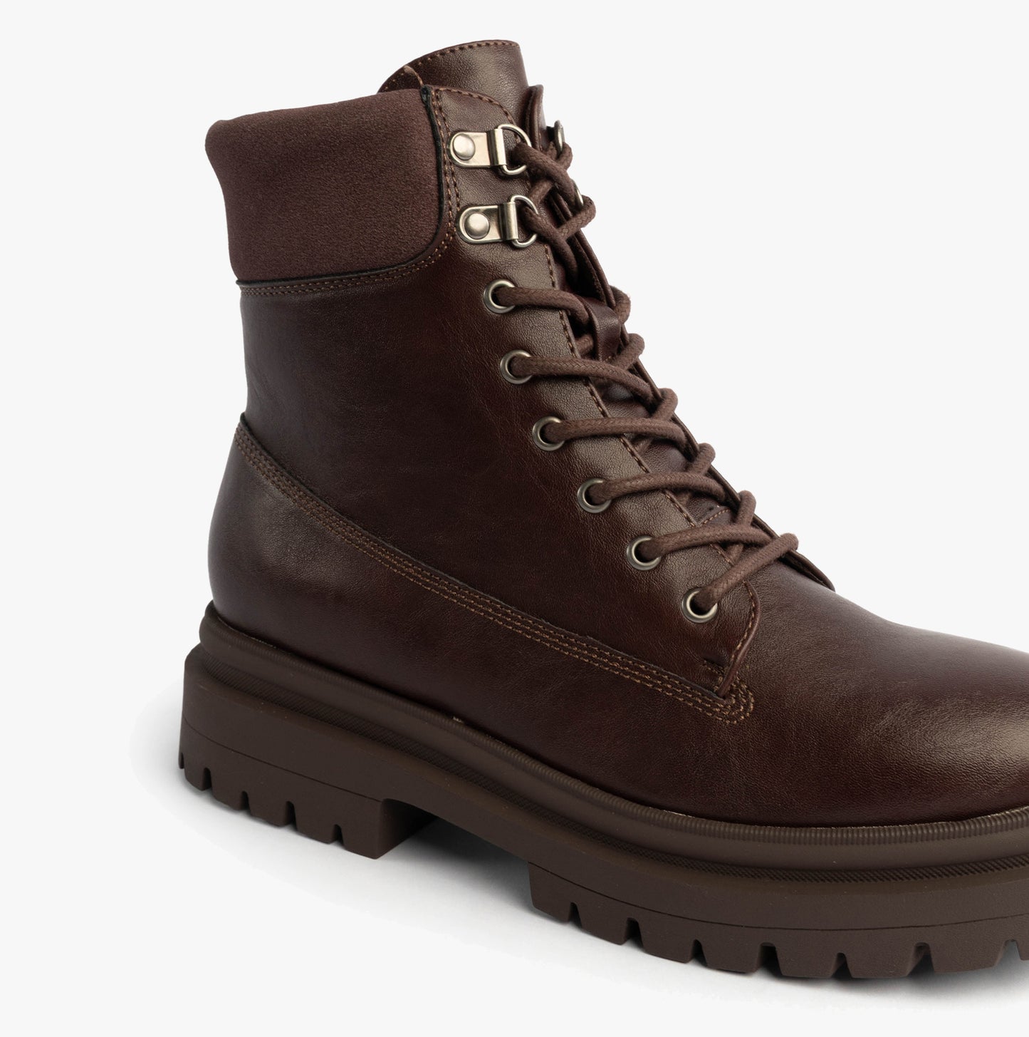 DANIE Womens Lace Up Boots Dark Brown