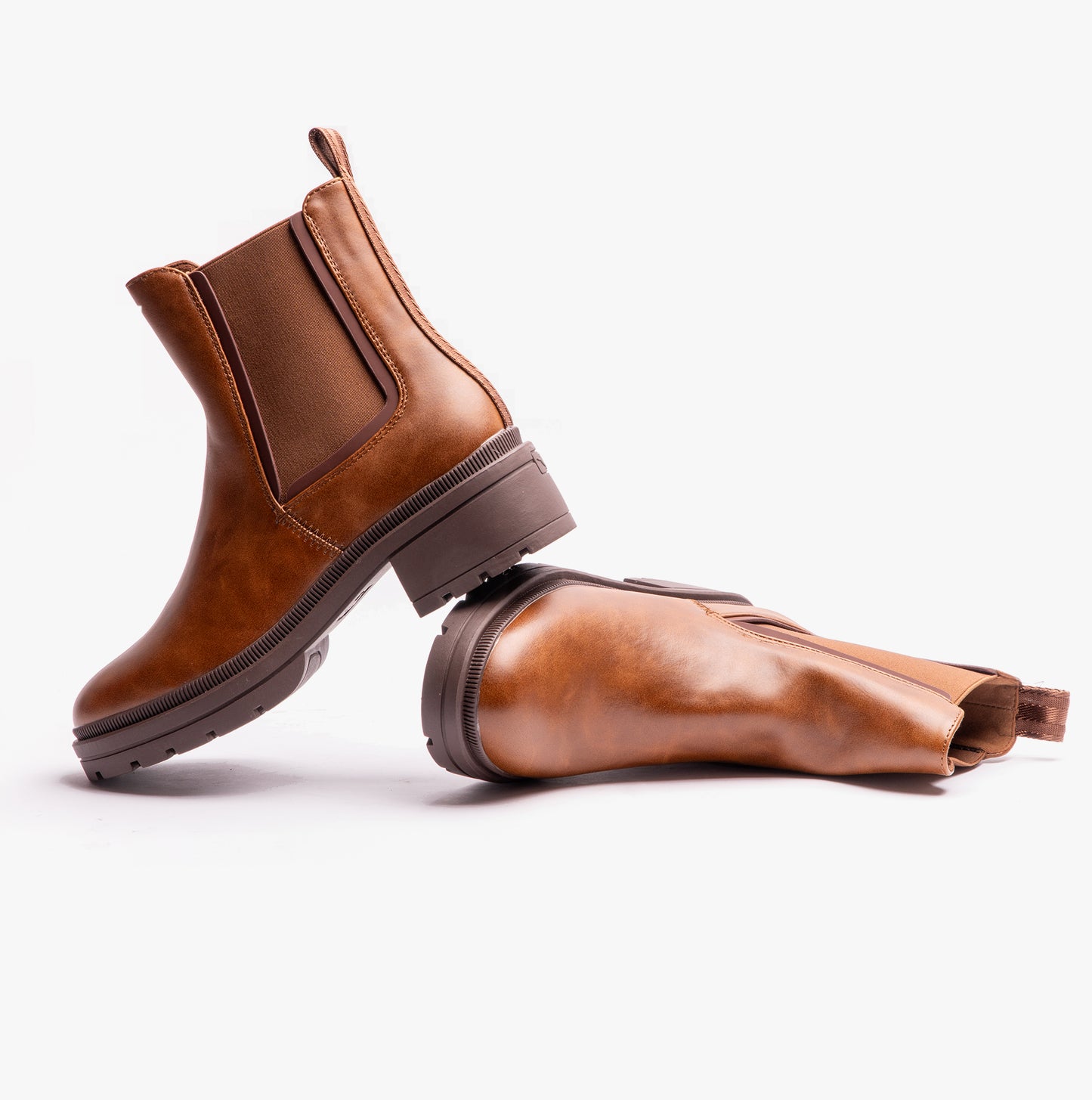 IGGIE Womens Chelsea Boots Cognac