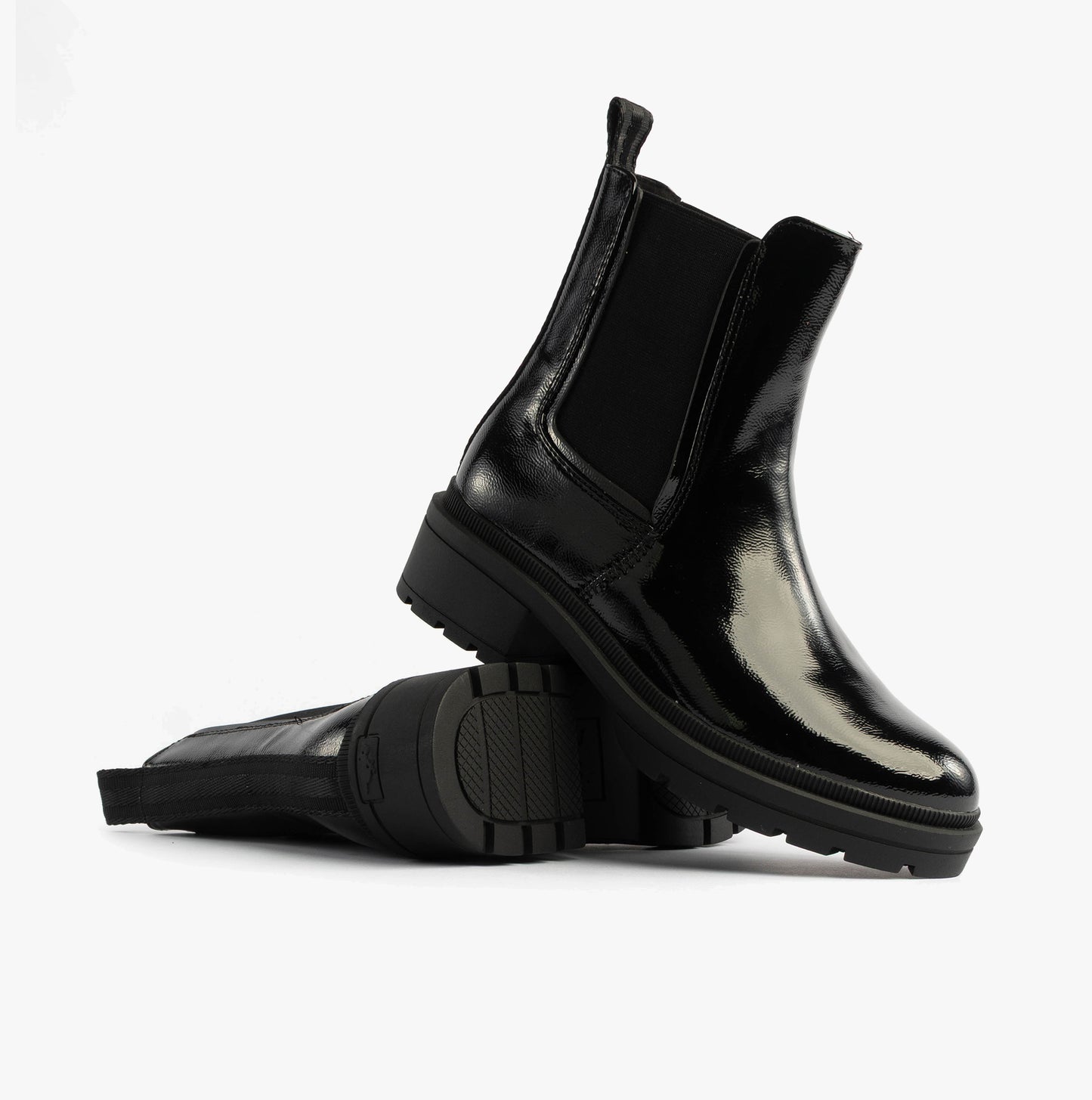 IGGIE Womens Chelsea Boots Black Patent