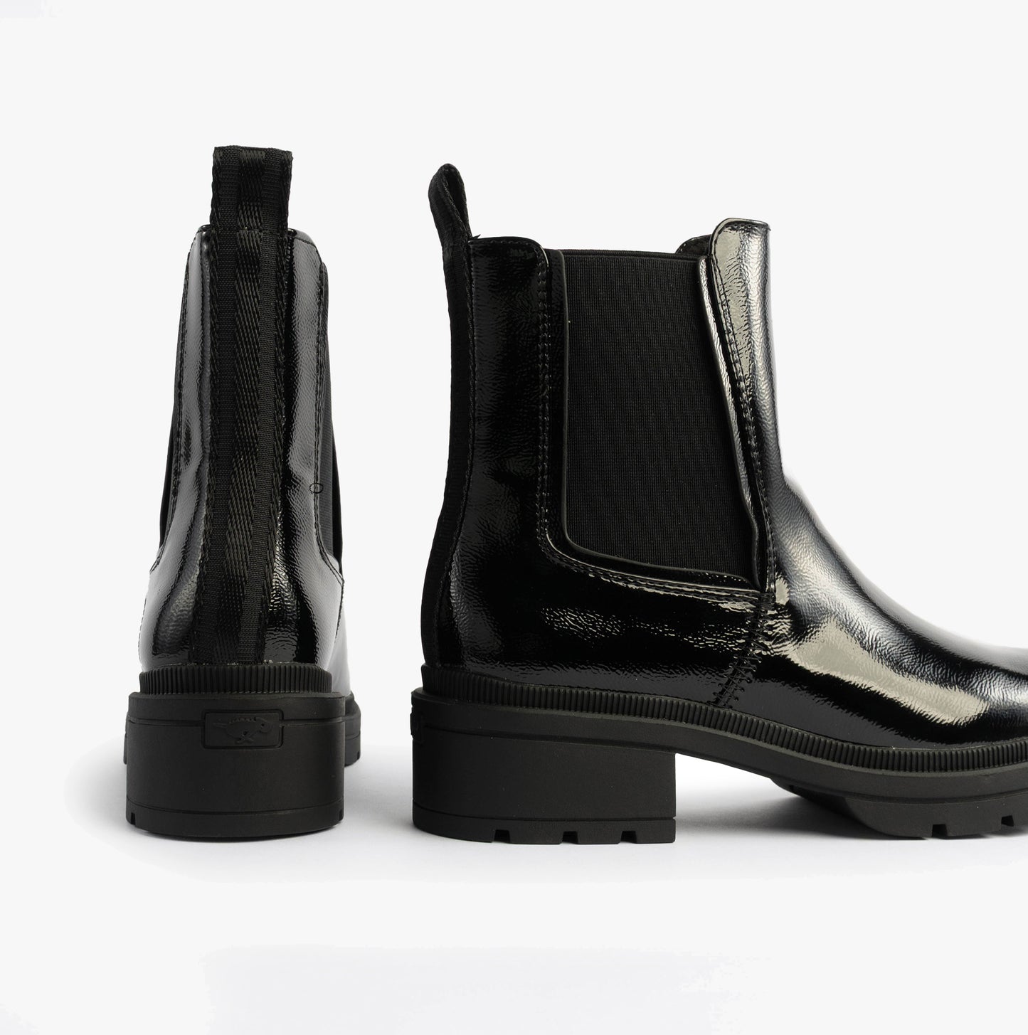 IGGIE Womens Chelsea Boots Black Patent