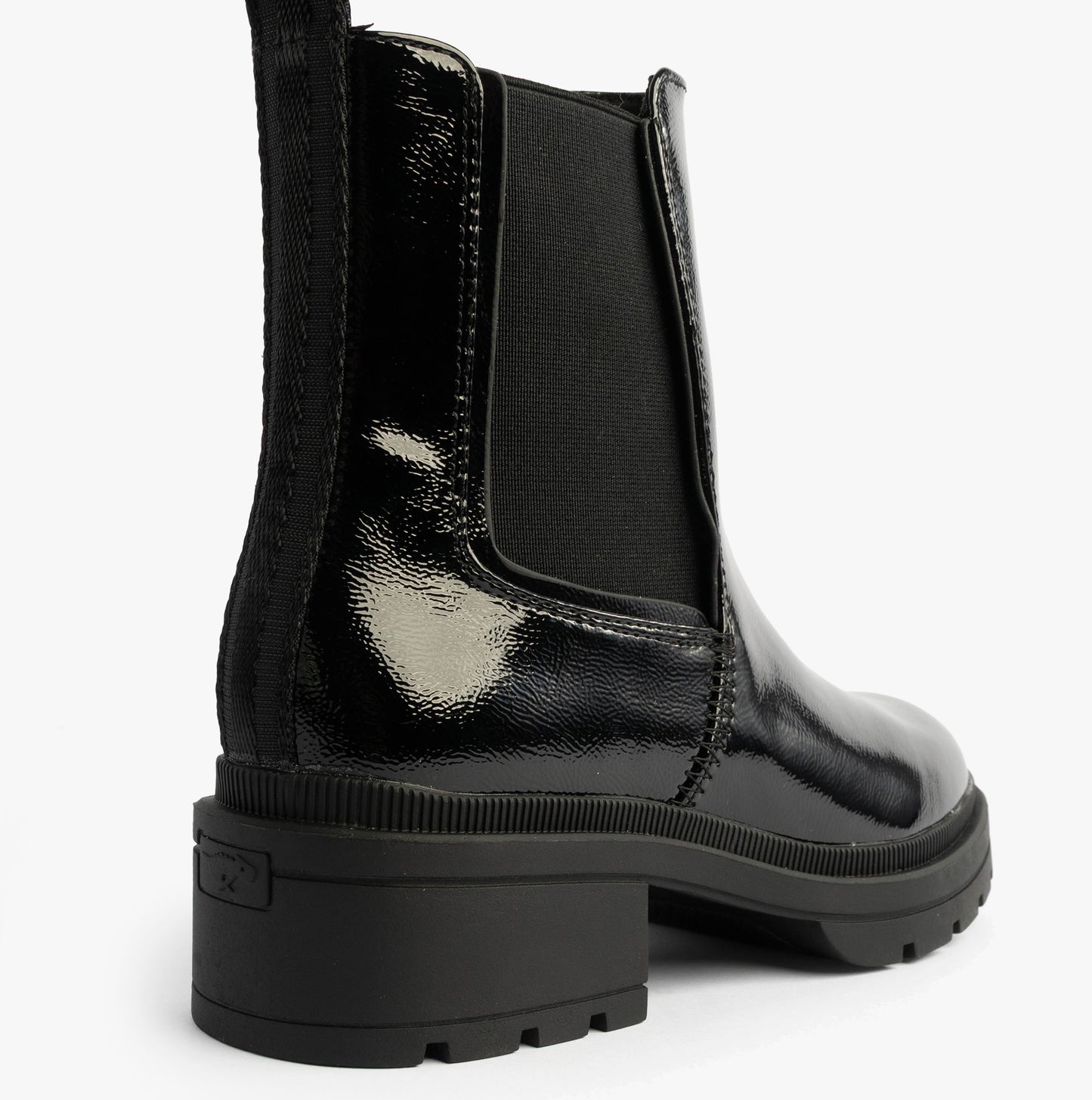 IGGIE Womens Chelsea Boots Black Patent