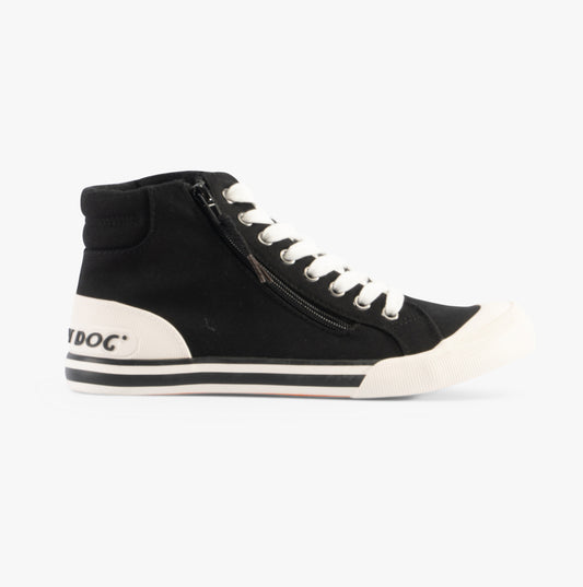 JAZZIN HI Womens Canvas Trainers Black