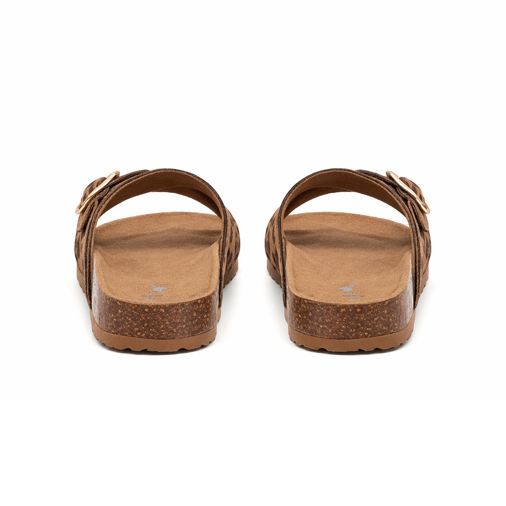 Rocket Dog ANNIE TIGG LEOPARD Womens Cross Strap Sandals Tan