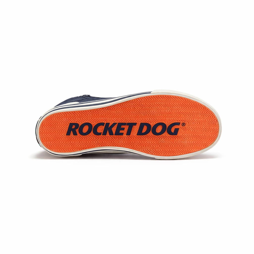Rocket Dog JAZZIN HI 12A CANVAS Womens Hi-Top Trainers Navy