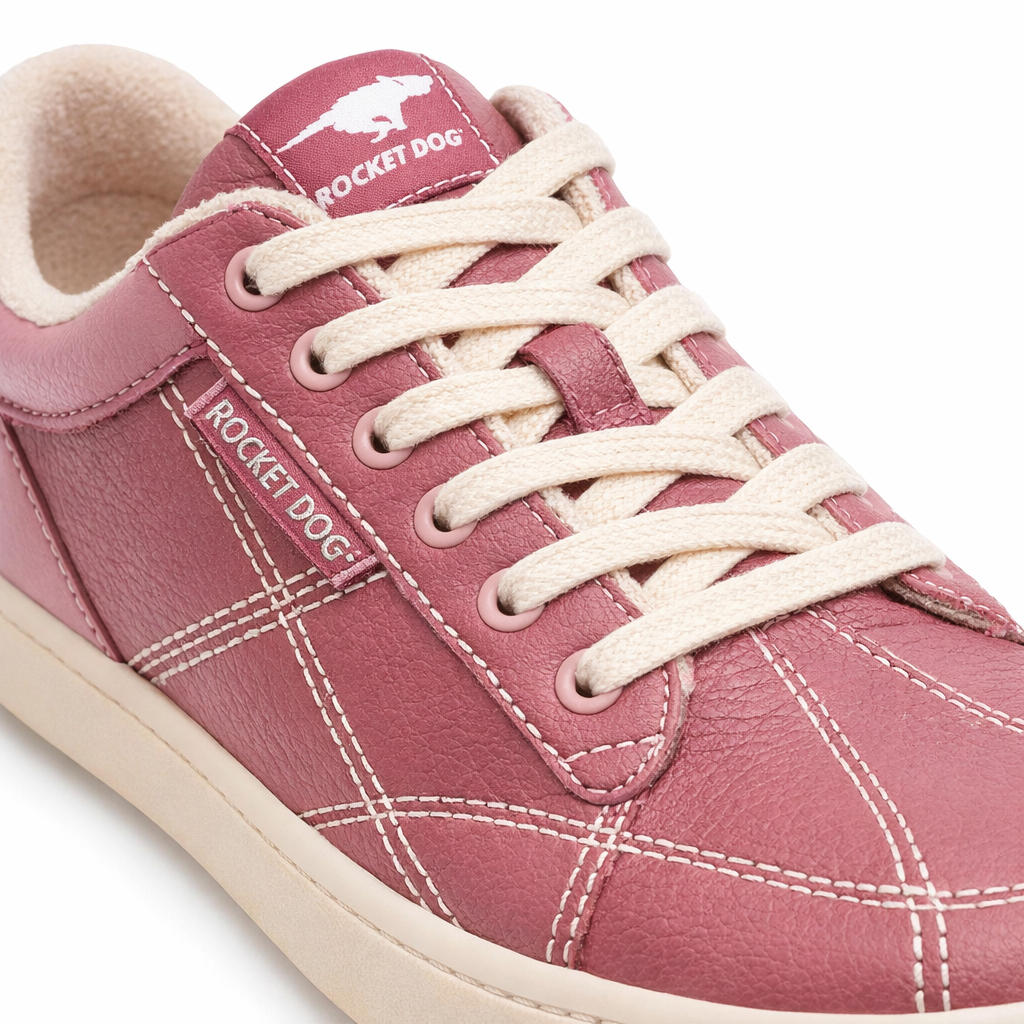 Rocket Dog KITTY NIXIE NYLON FABRIC/VULC PU Womens Casual Trainers Mauve