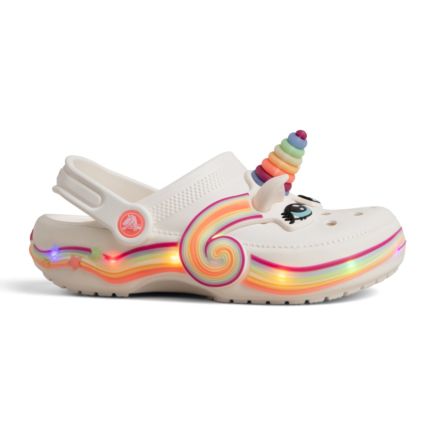 Crocs CLASSIC IAM UNICORN LIGHTS Unisex Kids Clogs Chalk
