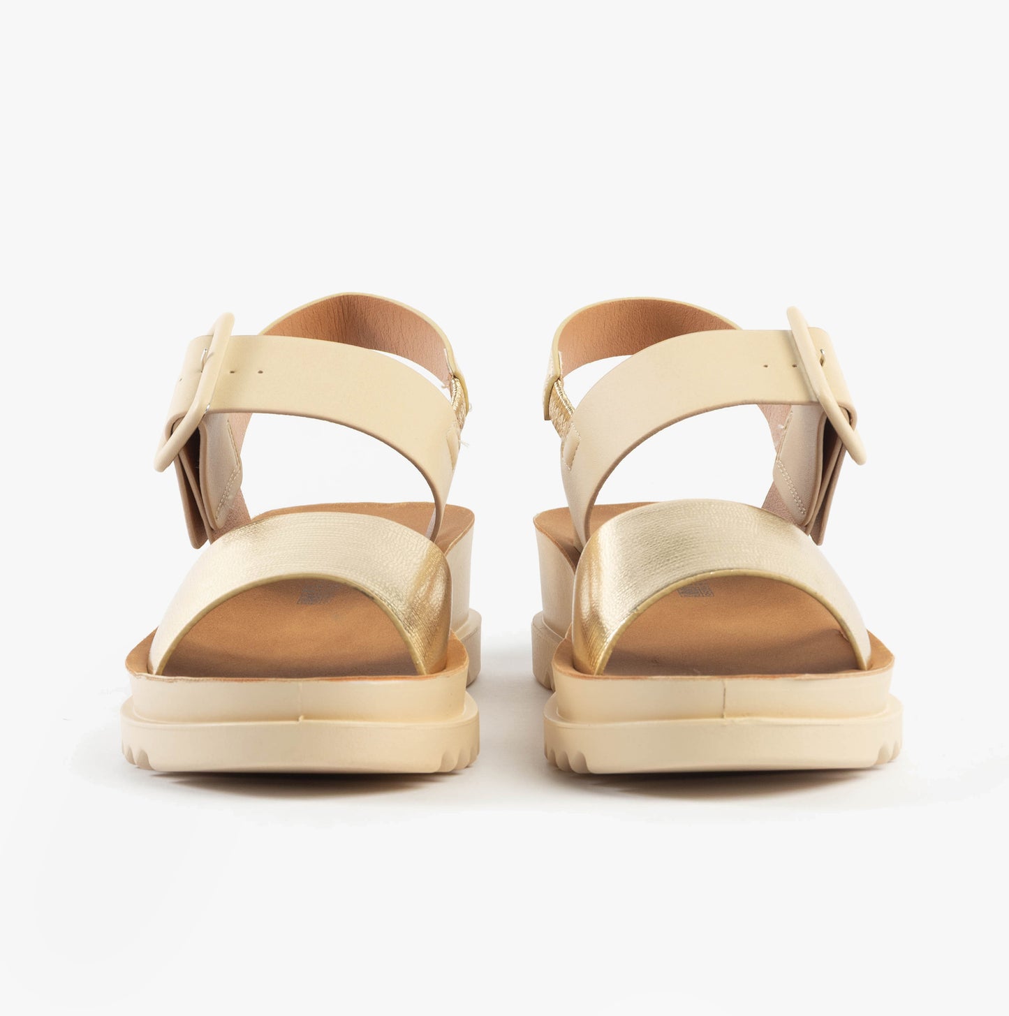 Heavenly Feet PISTACHIO Womens Platforms Beige/Gold