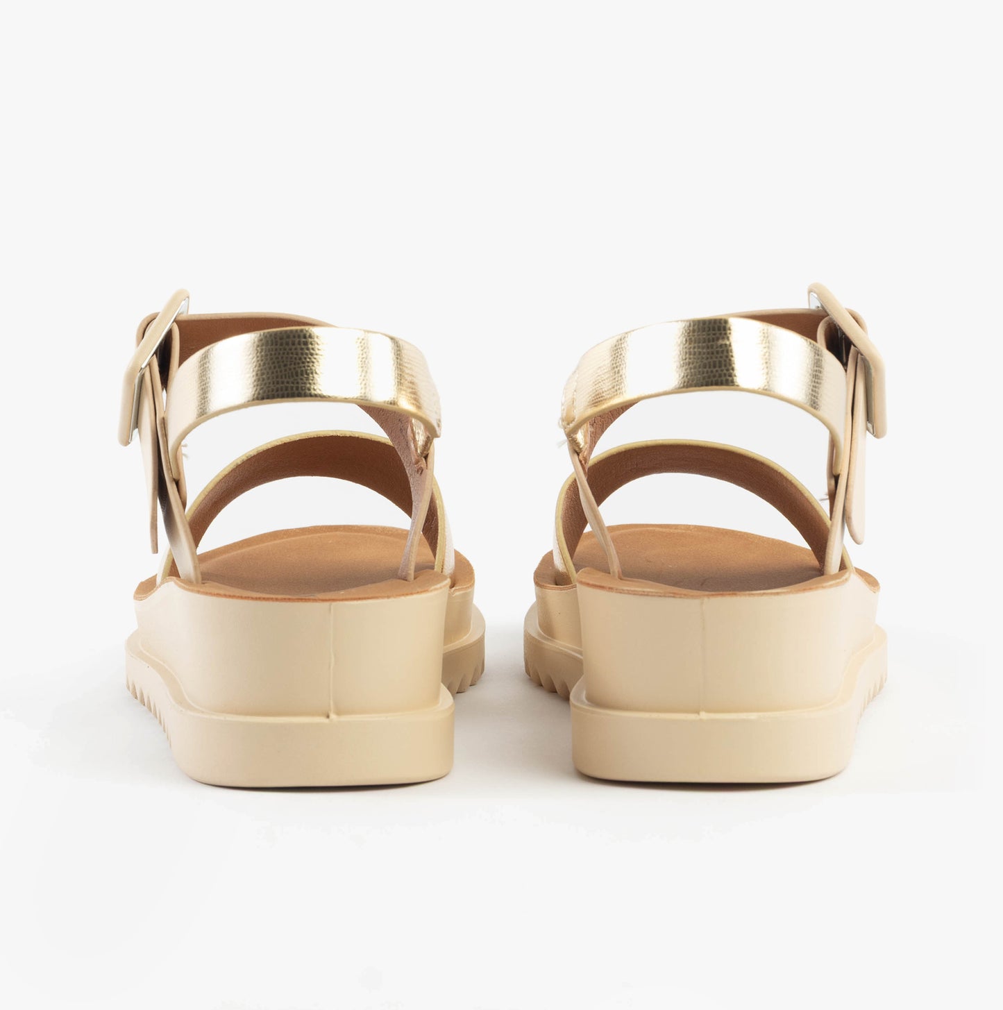 Heavenly Feet PISTACHIO Womens Platforms Beige/Gold