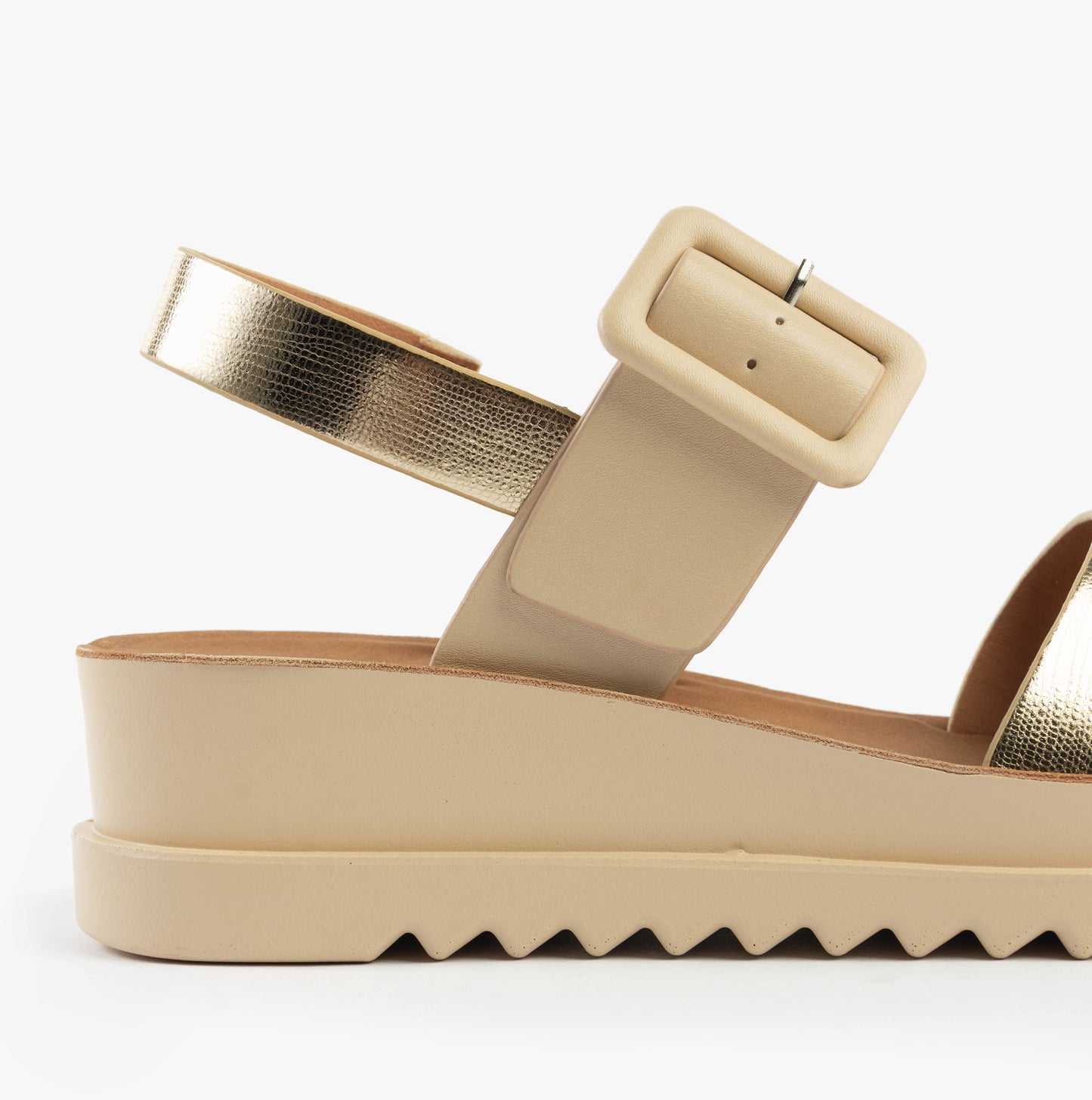 Heavenly Feet PISTACHIO Womens Platforms Beige/Gold
