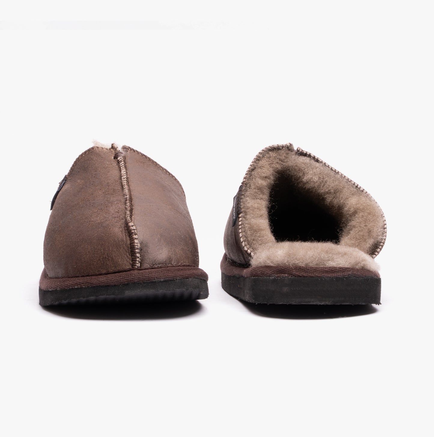 Shepherd HUGO Mens Sheepskin Mules Oiled Antique