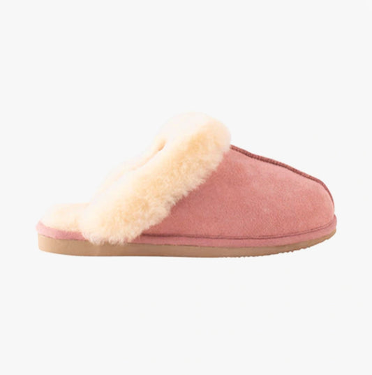 Shepherd JESSICA Womens Sheepskin Mules Marsala-Chestnut