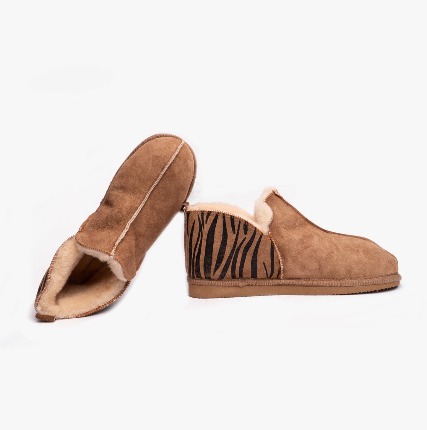 Shepherd ANNIE Womens Sheepskin Slipper Boots Chestnut/Tiger