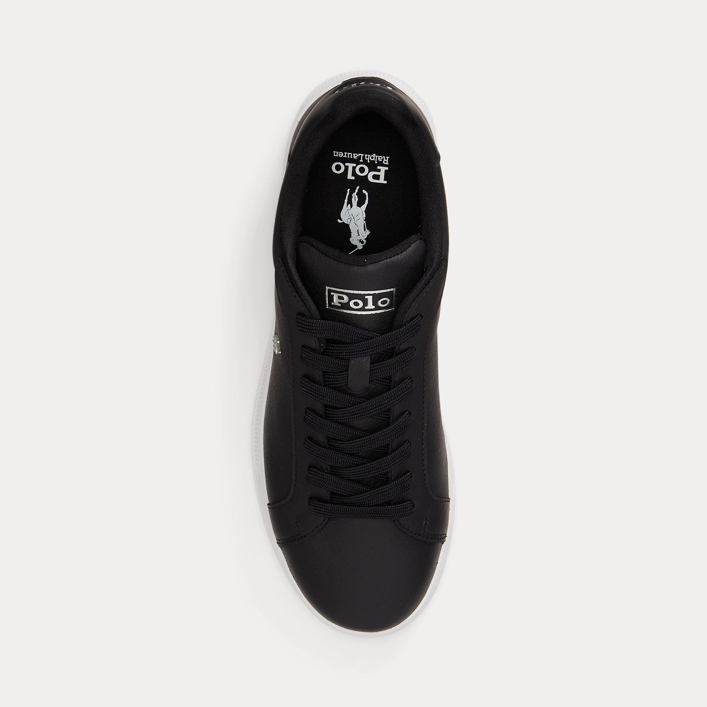 Polo Ralph Lauren HRT CRT II Mens Court Trainers Black/Silver