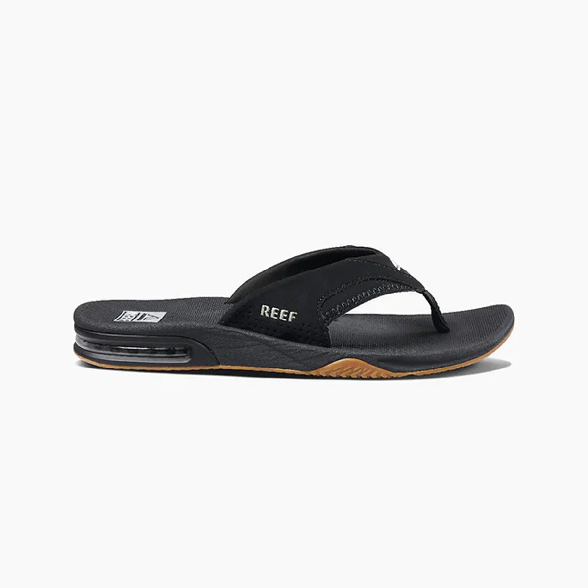 FANNING Mens Toe-Post Sandals Black/Silver