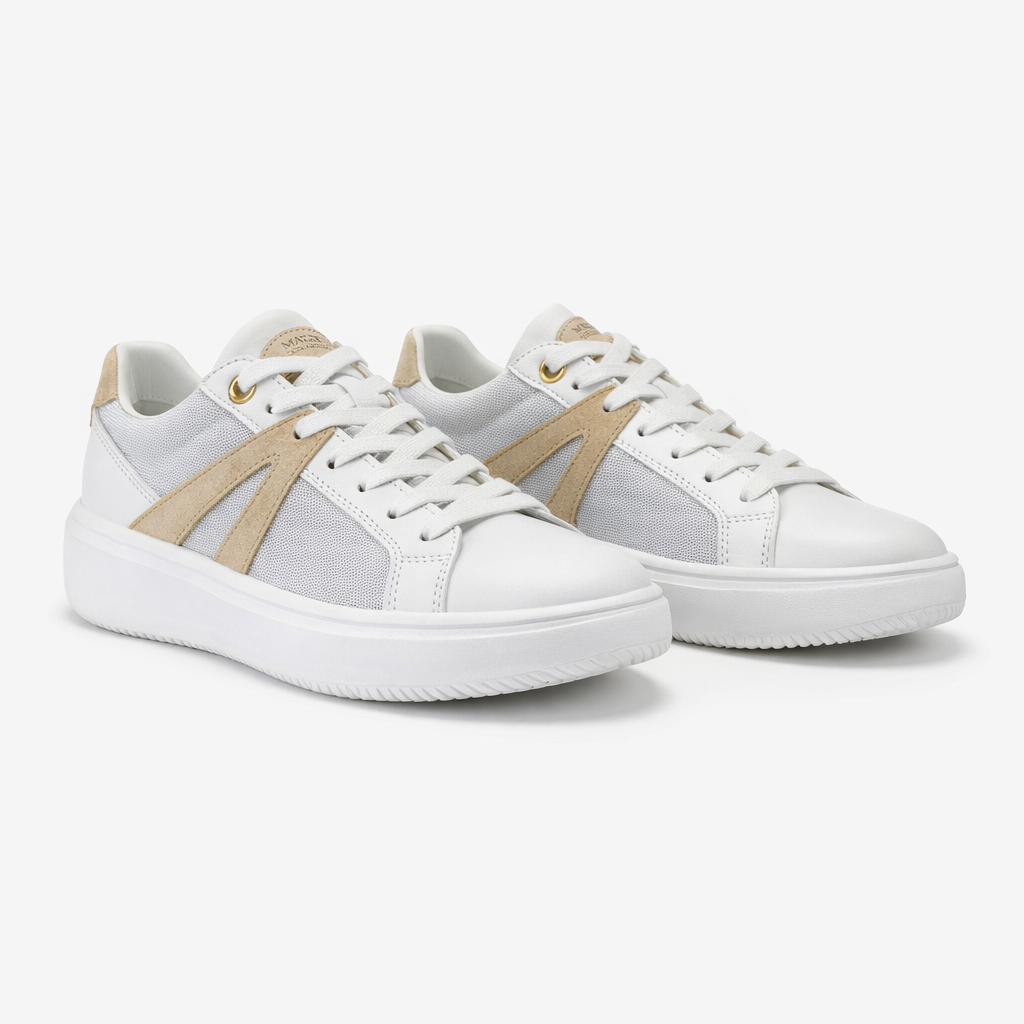 Cipriata ADEN Womens Casual Trainers White/Silver Sparkle