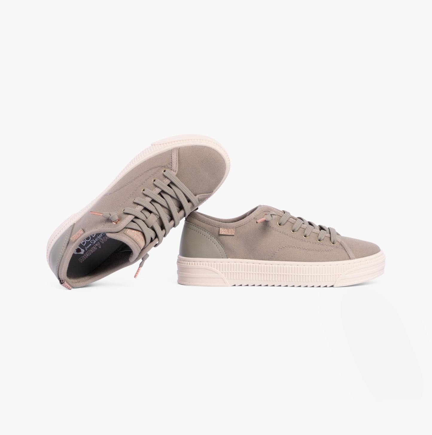 Skechers 114640/OLV BOBS COPA Womens Canvas Trainers Olive