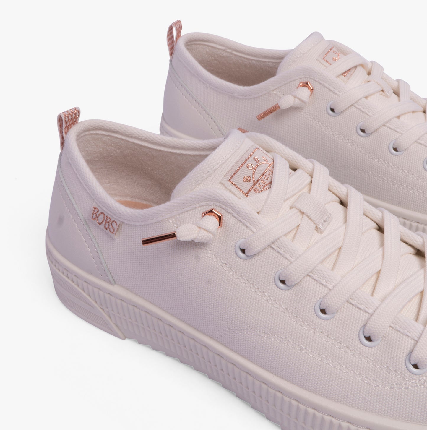 Skechers 114640/OFWT BOBS COPA Womens Canvas Trainers Off White