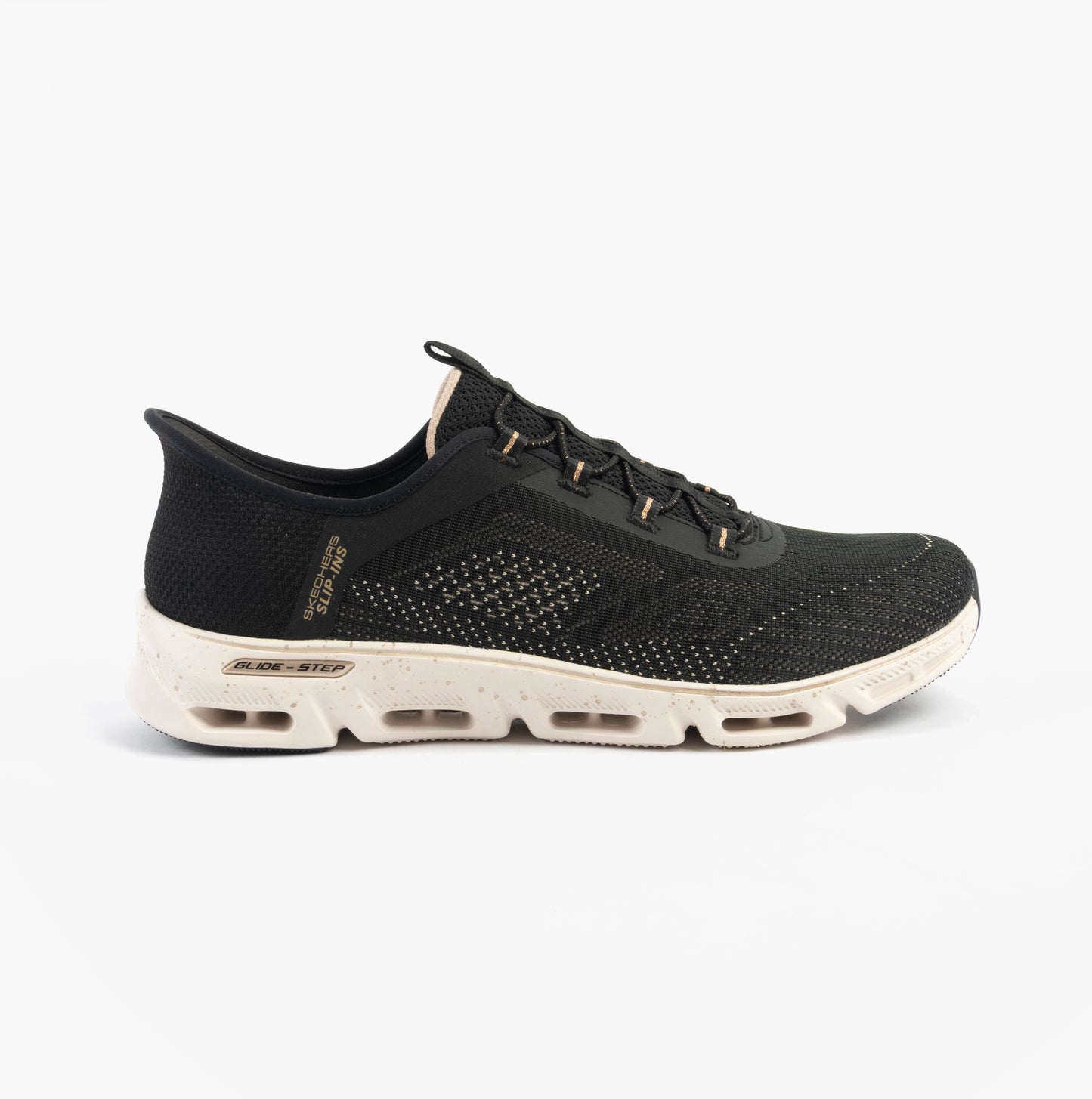 Skechers 104610/BKGD GLIDE-STEP GRATIFY - PACE Womens Trainers Black/Gold