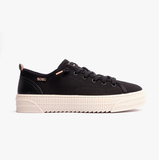 Skechers 114640/BLK BOBS COPA Womens Canvas Trainers Black