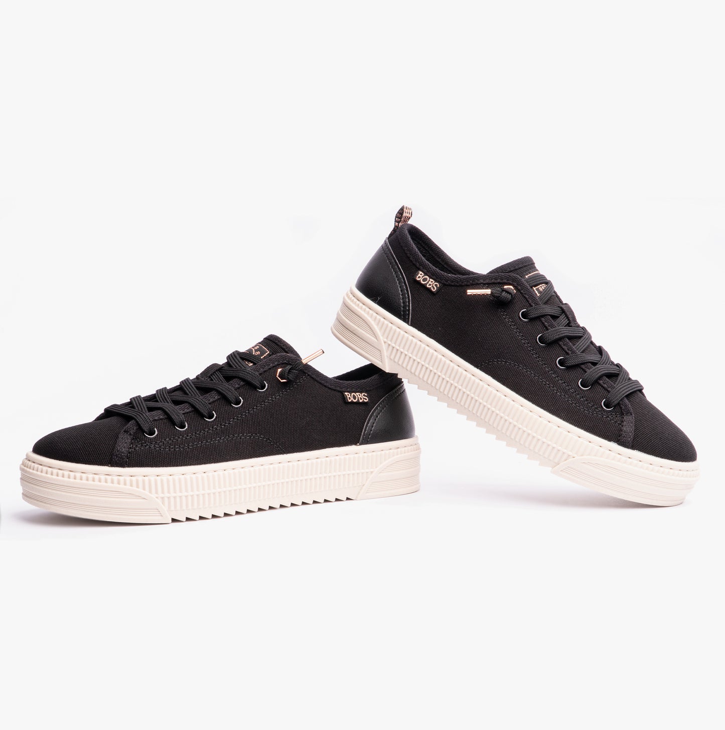 Skechers 114640/BLK BOBS COPA Womens Canvas Trainers Black
