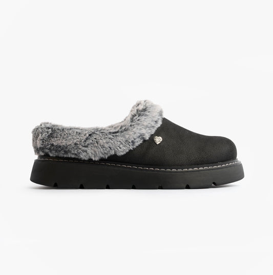Skechers 114762/BBK KEEPSAKES LITE - COZY BLEND Womens Slippers Black