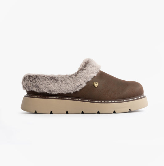 Skechers 114762/CHOC KEEPSAKES LITE - COZY BLEND Womens Slippers Chocolate