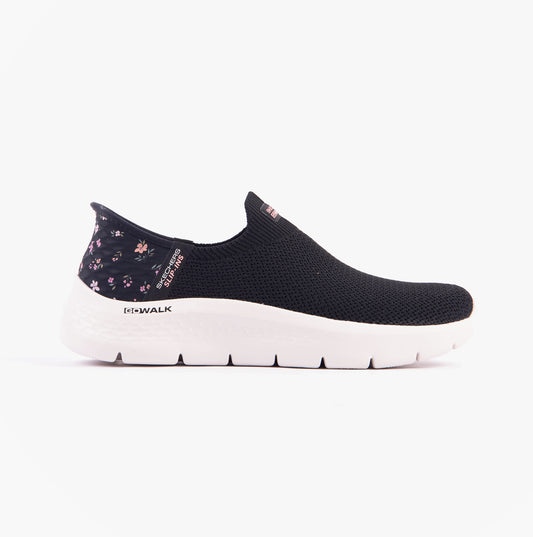 Skechers 124822/BKPK GO WALK FLEX - SUNSET ROSE Womens Trainers Black/Pink