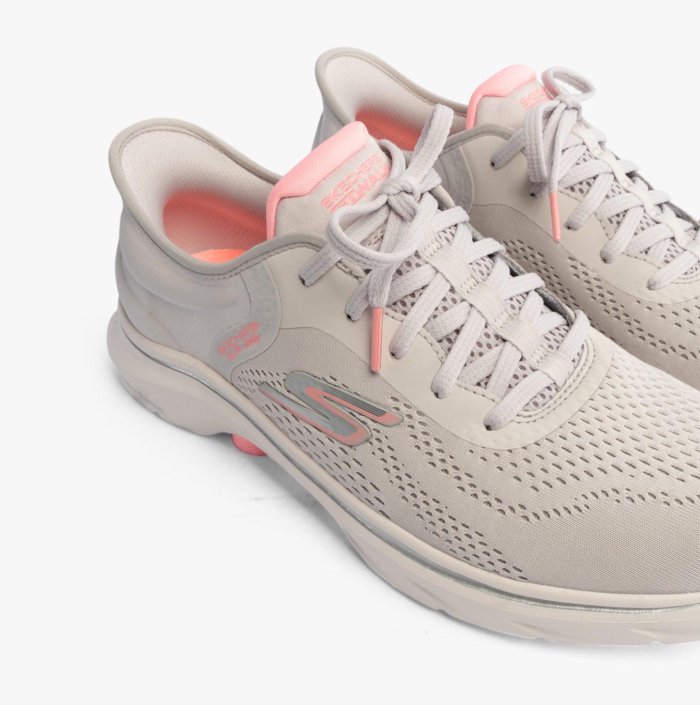 Skechers 125233/GYPK GO WALK 7 - VALIN Womens Trainers Gray/Pink