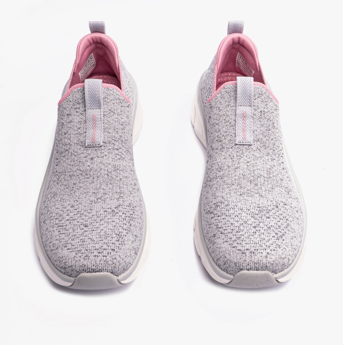 Skechers 150092/GYPK RELAXED FIT: D'LUX WALKER 2.0 - BOLD STATE Womens Trainers Grey/Pink