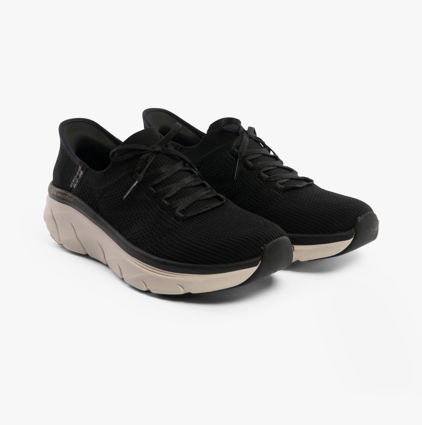 Skechers 150105/BKTN D'LUX WALKER 2.0-THRILL MOVEM Womens Trainers Black/Tan